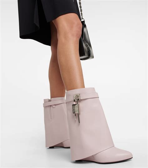 givenchy lavender|Shark Lock ankle boots in leather .